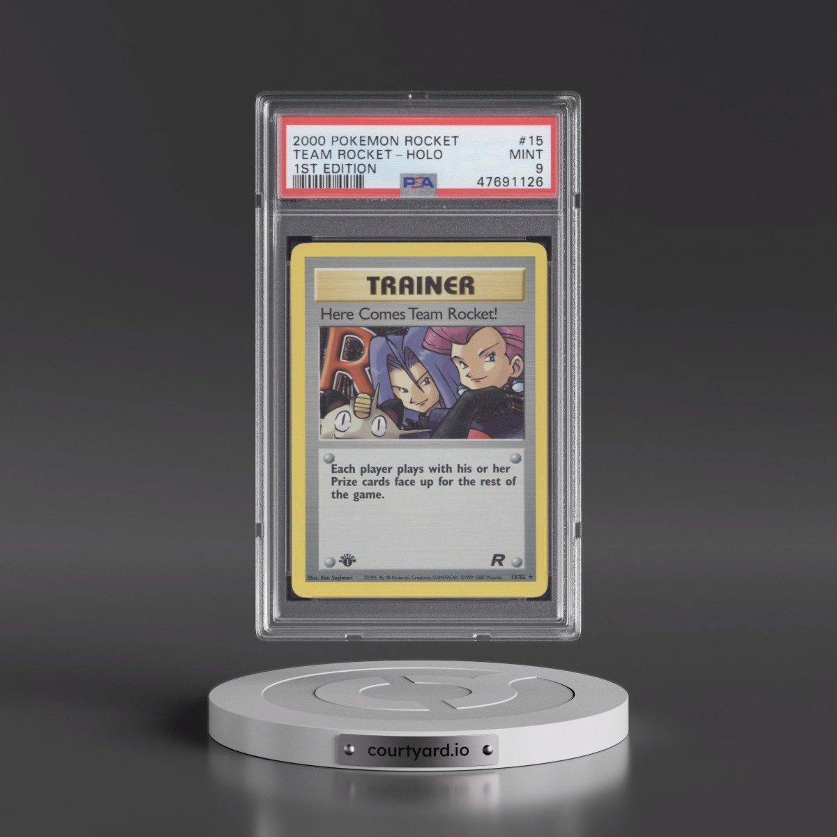 2000 Pokémon Rocket #15 Here Comes Team Rocket! - 1st Edition Holo (PSA 9 MINT)
