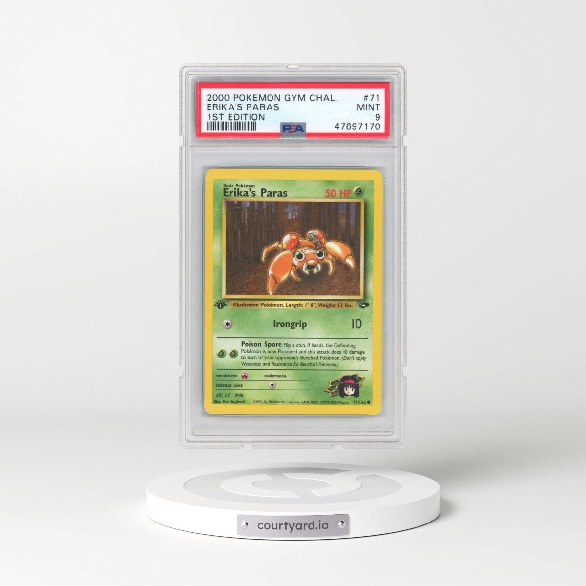 2000 Pokémon Gym Challenge #71 Erika's Paras - 1st Edition (PSA 9 MINT)