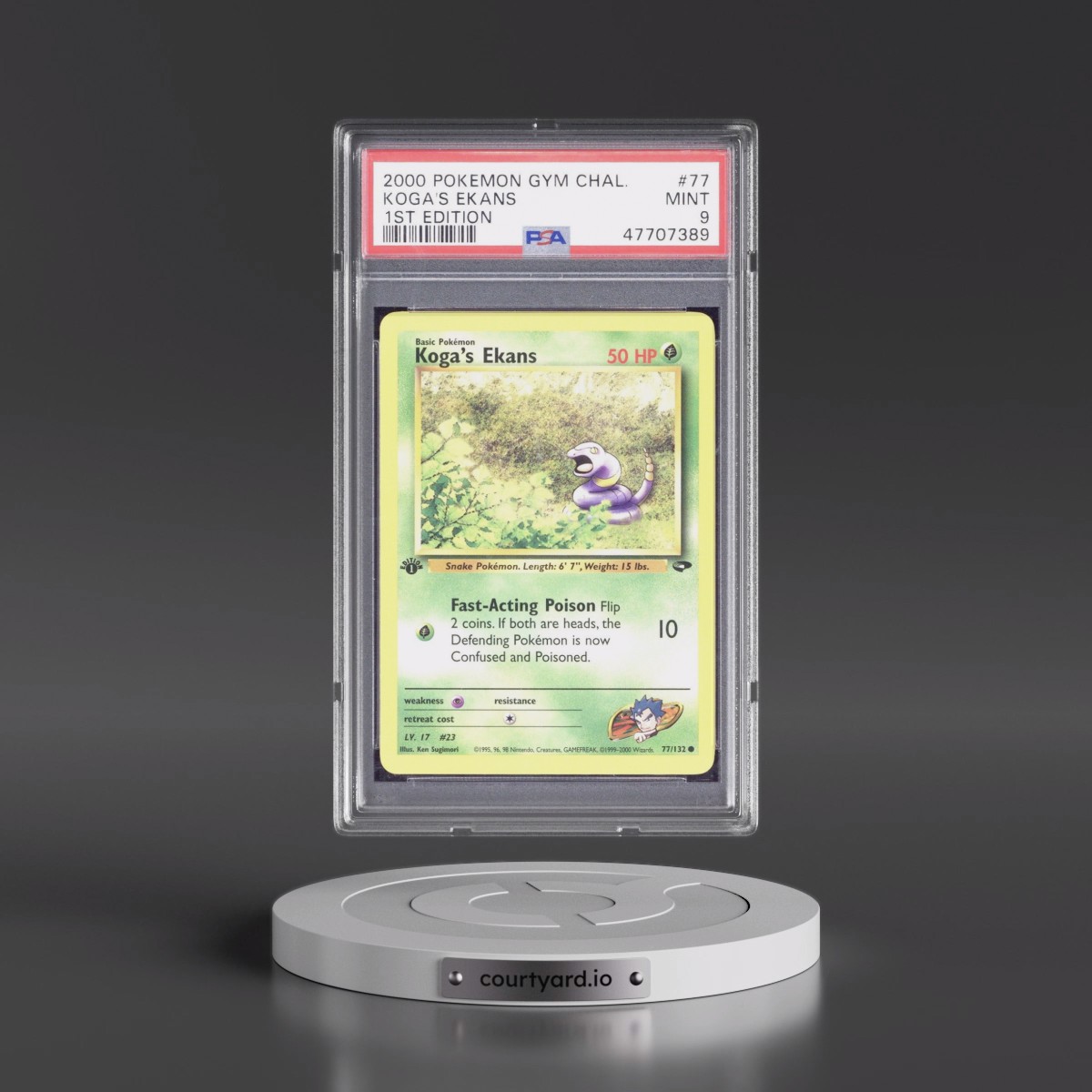 2000 Pokémon Gym Challenge Koga's Ekans - 1st Edition #77 PSA 9