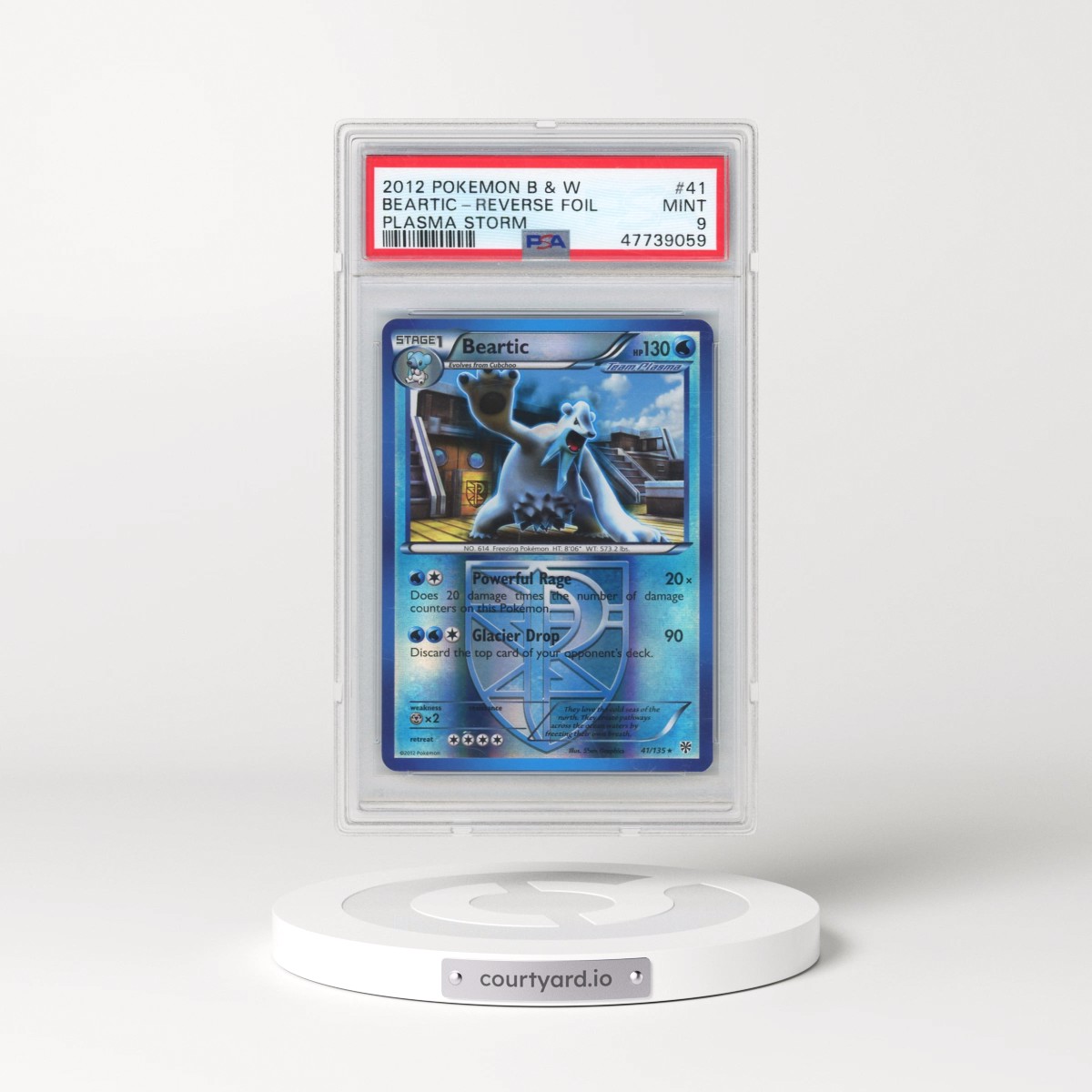 2013 Pokémon Black & White Plasma Storm #41 Beartic - Reverse Foil (PSA 9 MINT)