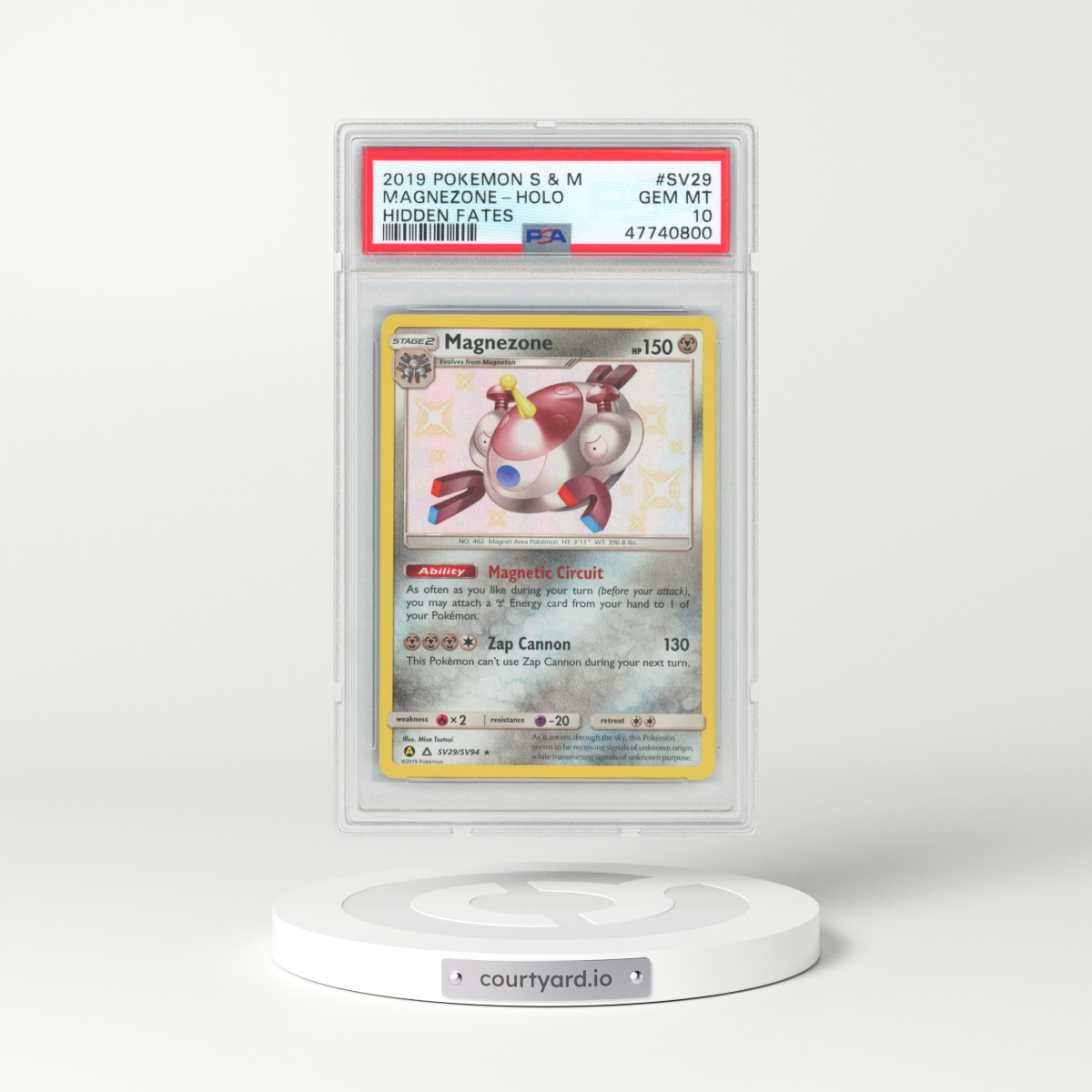 2019 Pokémon Sun & Moon Hidden Fates #SV29 Magnezone - Holo (PSA 10 GEM MINT)