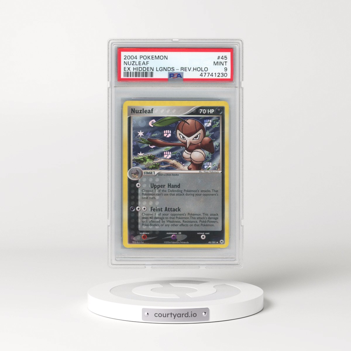 2004 Pokémon EX Hidden Legends #45 Nuzleaf - Reverse Foil (PSA 9 MINT)