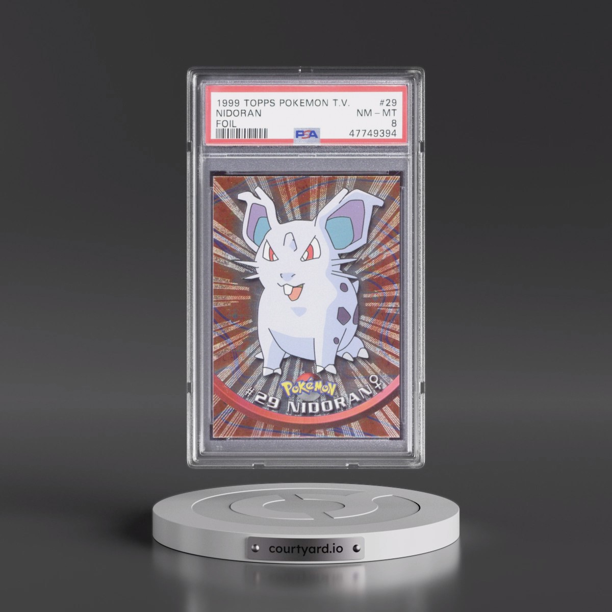 1999 Topps Pokémon TV #29 Nidoran - Foil (PSA 8 NM-MT)