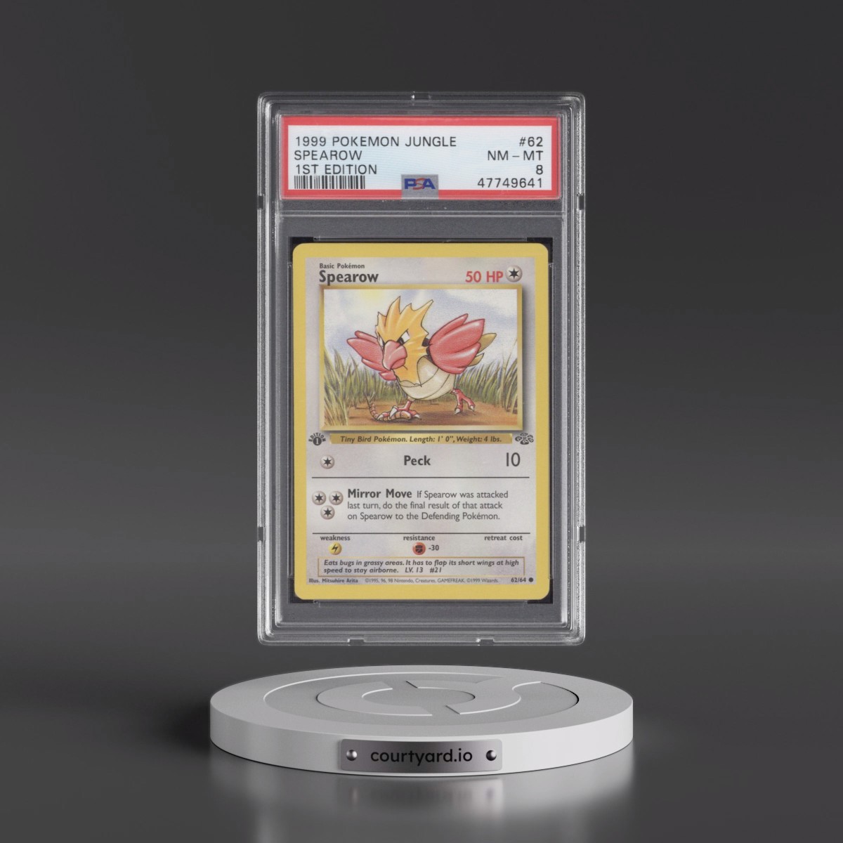 1999 Pokémon Jungle #62 Spearow - 1st Edition (PSA 8 NM-MT)