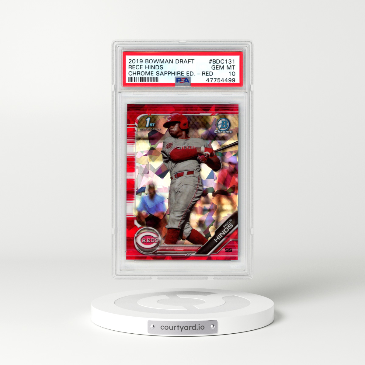 2019 Bowman Draft Chrome Sapphire Edition #BDC131 Rece Hinds - Red (PSA 10 GEM MINT)
