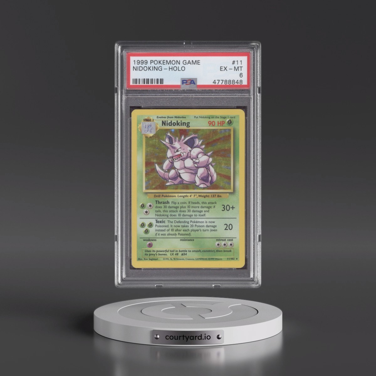 1999 Pokémon Game #11 Nidoking - Holo (PSA 6 EX-MT)