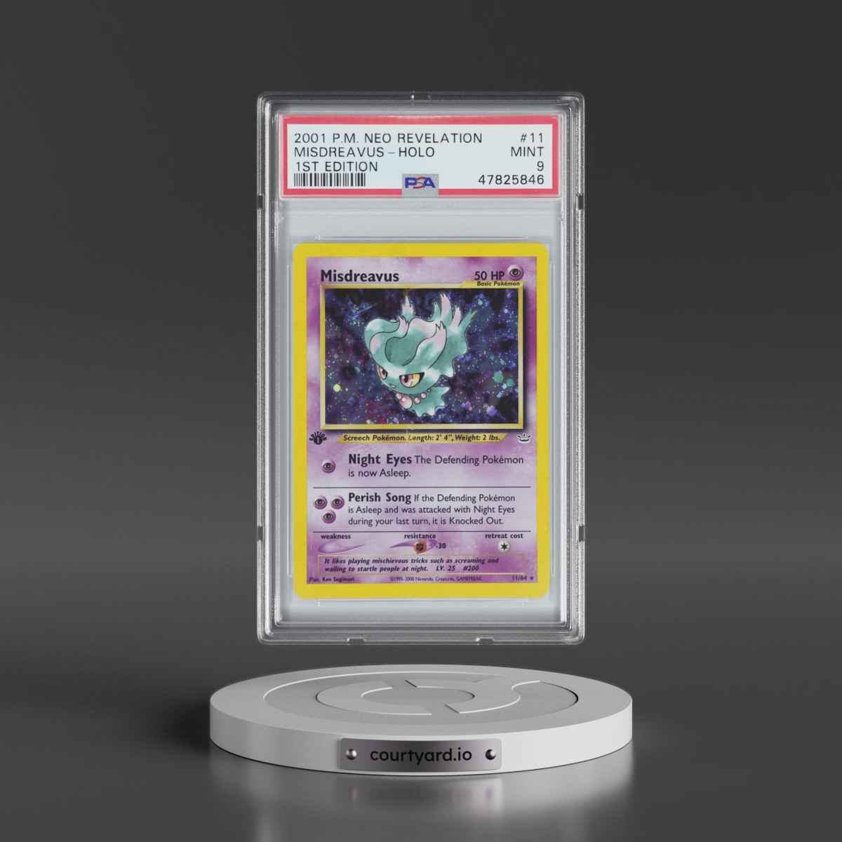 2001 Neo Revelation #11 Misdreavus - 1st Edition Holo (PSA 9 MINT)