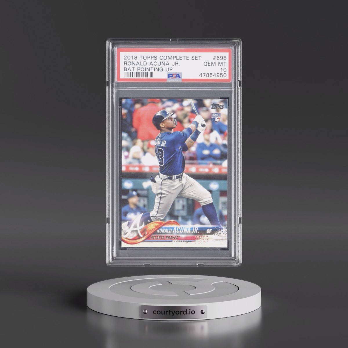 2018 Topps Complete Set #698 Ronald Acuna Jr. - Bat Pointing Up (PSA 10 GEM MINT)