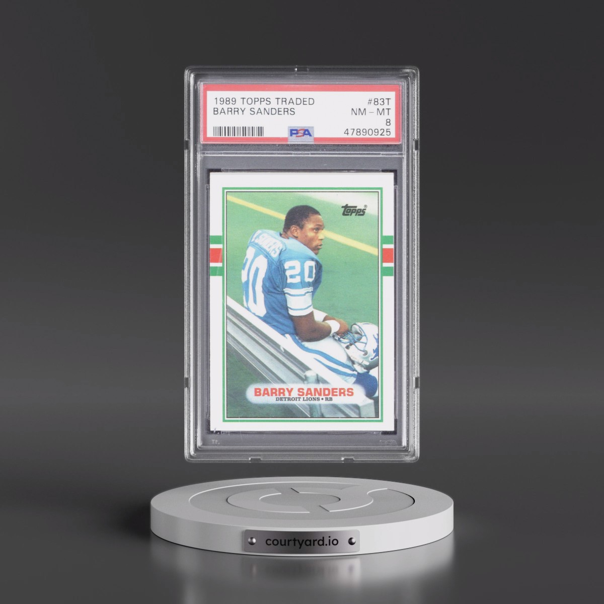 1989 Topps Traded #83T Barry Sanders (PSA 8 NM-MT)