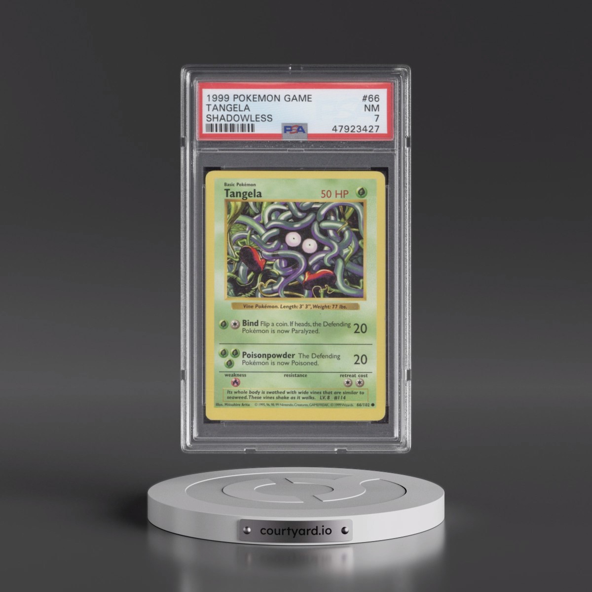 1999 Pokémon Game #66 Tangela - Shadowless (PSA 7 NM)