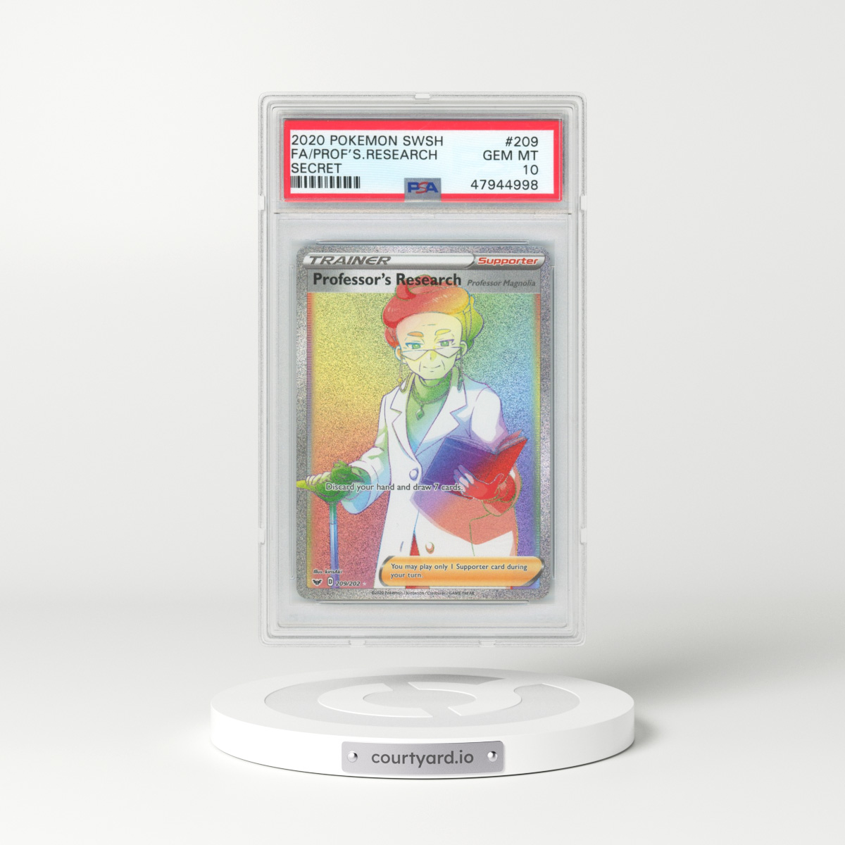 2020 Pokémon Sword & Shield #209 Professor's Research - Full Art Secret (PSA 10 GEM MINT)