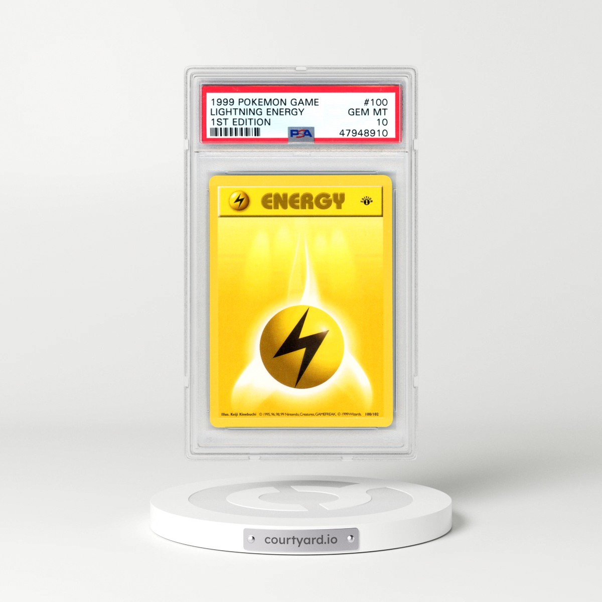 1999 Pokémon Game #100 Lightning Energy - 1st Edition (PSA 10 GEM MINT)