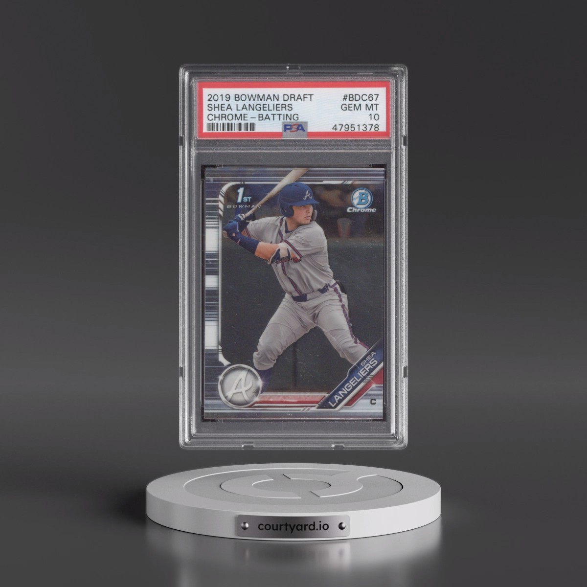 2019 Bowman Draft #BDC67 Shea Langeliers - Chrome-Batting (PSA 10 GEM MINT)