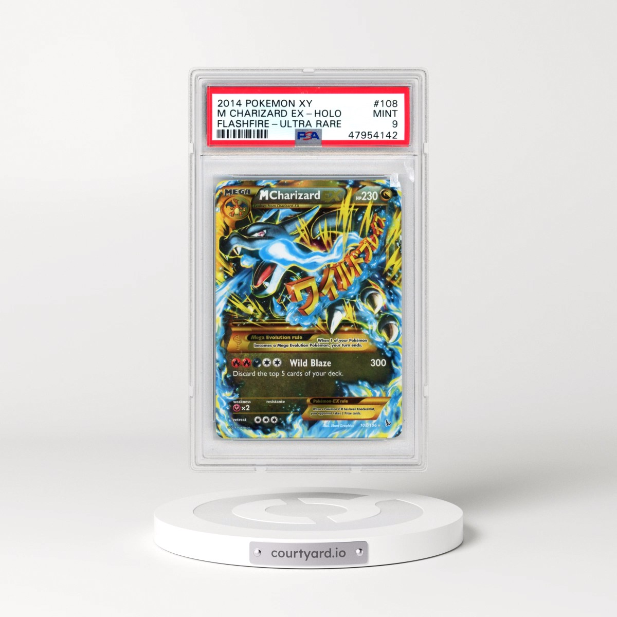 2014 Pokémon XY Flashfire #108 M Charizard EX - Holo Ultra Rare (PSA 9 MINT)