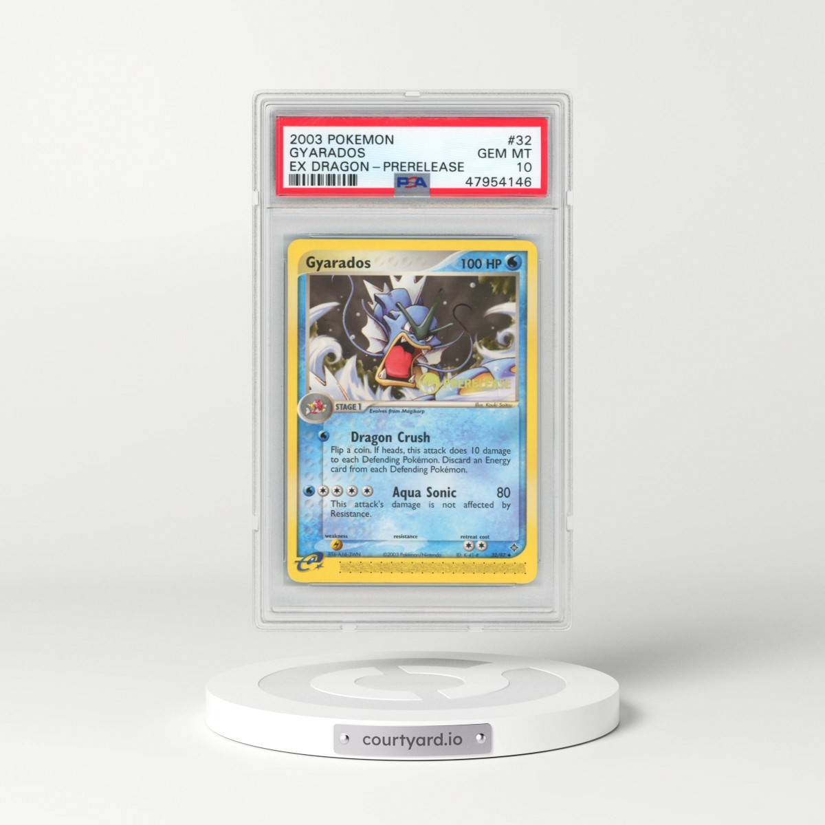 2003 Pokémon EX Dragon #32 Gyarados - Prerelease (PSA 10 GEM MINT)