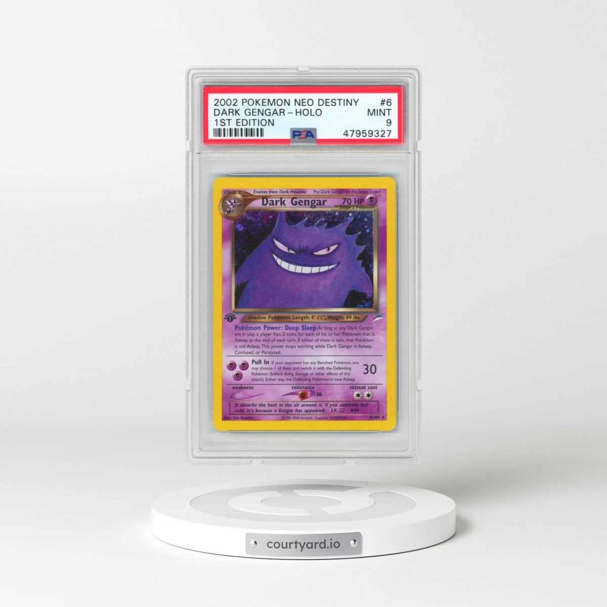 2002 Pokémon Neo Destiny #6 Dark Gengar - 1st Edition Holo (PSA 9 MINT)