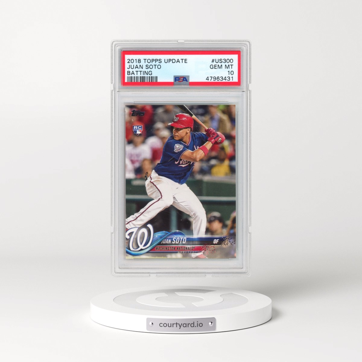 2018 Topps Update #US300 Juan Soto - Batting (PSA 10 GEM MINT)