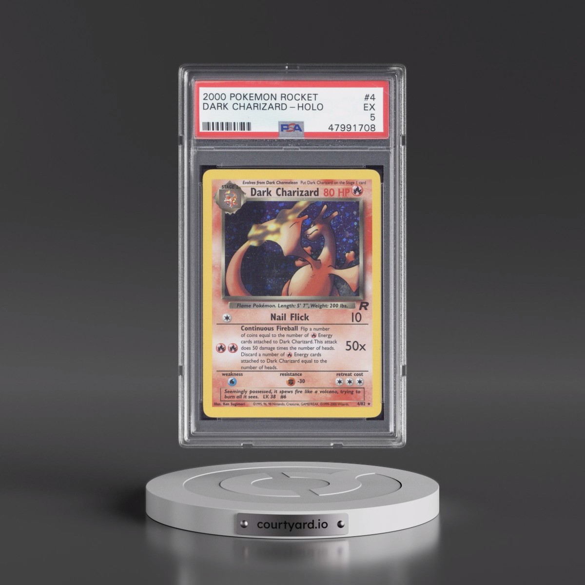 2000 Pokémon Rocket #4 Dark Charizard - Holo (PSA 5 EX)