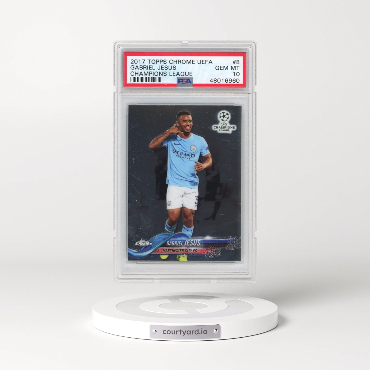 2017 Topps Chrome UEFA Champions League #8 Gabriel Jesus (PSA 10 GEM MINT)