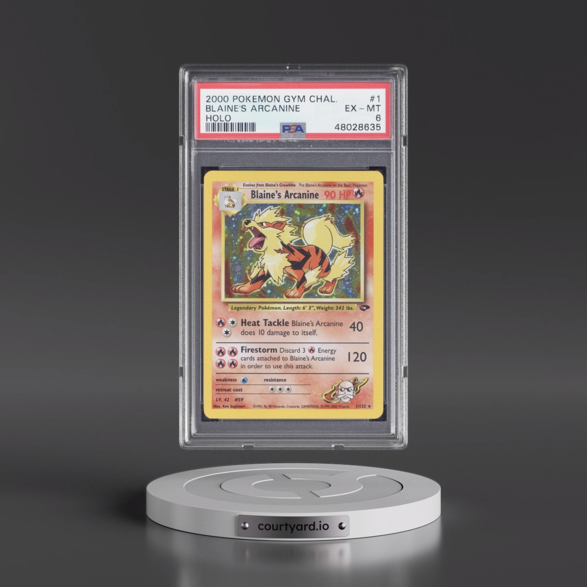 2000 Pokémon Gym Challenge #1 Blaine's Arcanine - Holo (PSA 6 EX-MT)