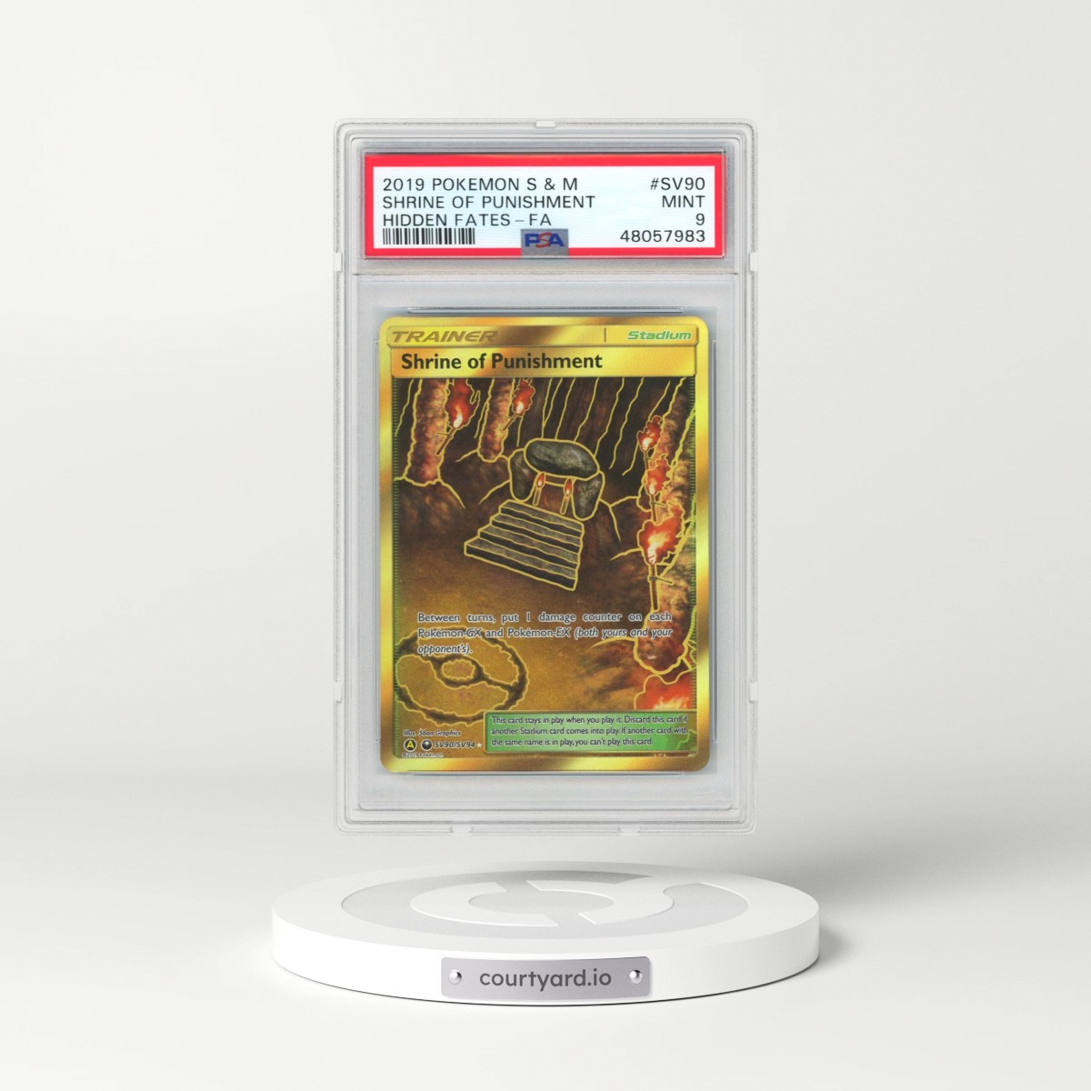 2019 Pokémon Sun & Moon Hidden Fates #SV90 Shrine of Punishment - Full Art (PSA 9 MINT)