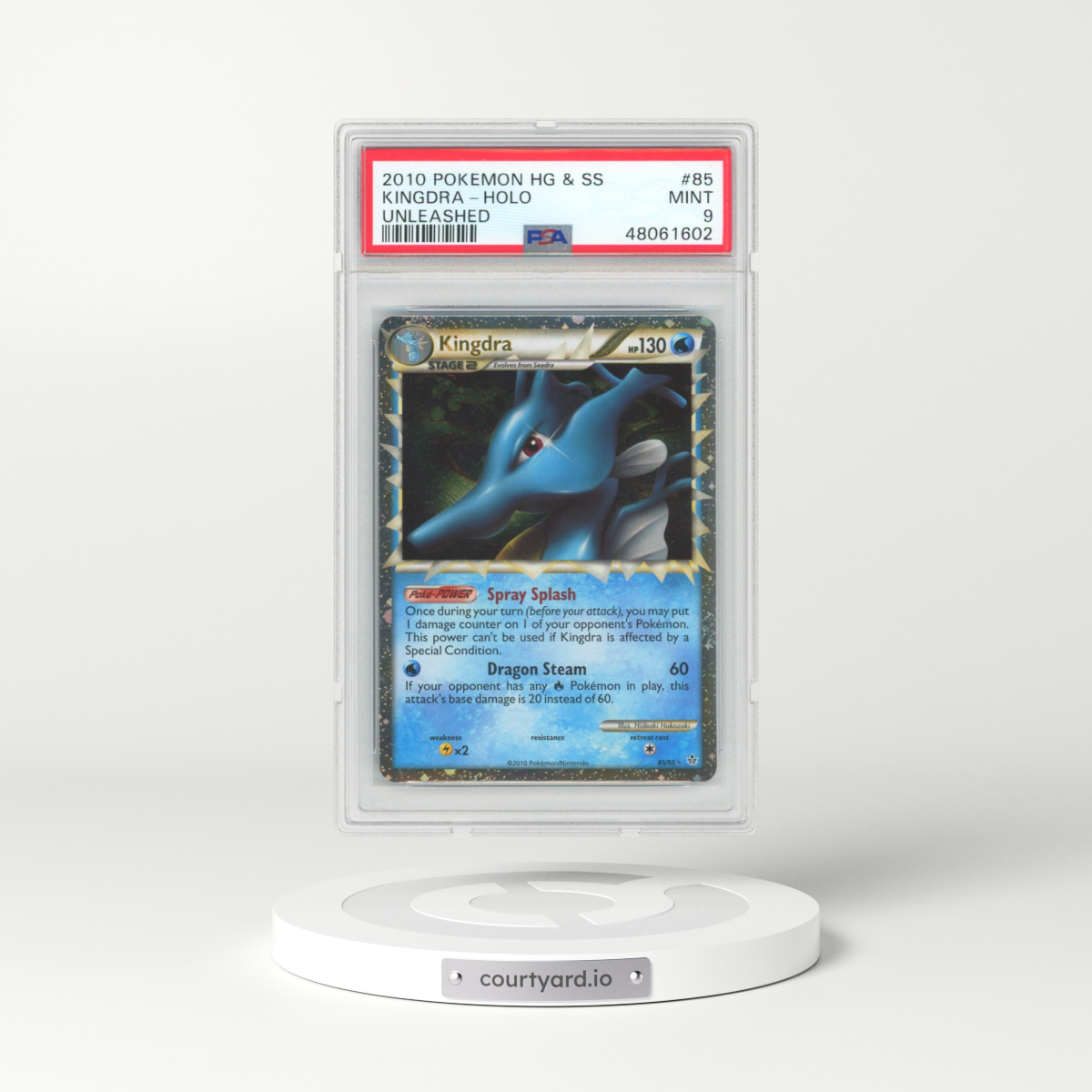 2010 Pokémon Heartgold & Soulsilver Unleashed #85 Kingdra - Holo (PSA 9 MINT)