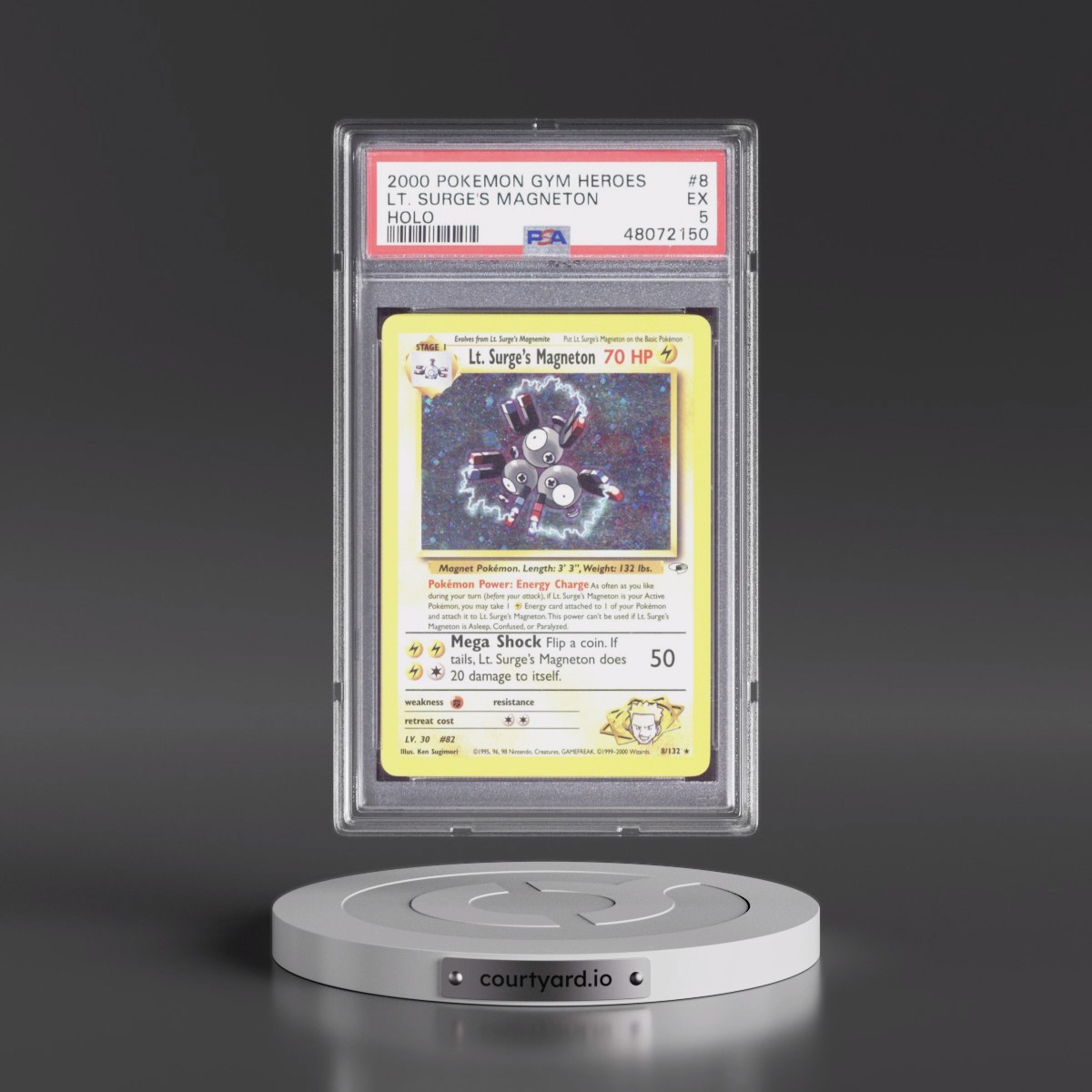 2000 Pokémon Gym Heroes #8 LT. Surge's Magneton - Holo (PSA 5 EX)