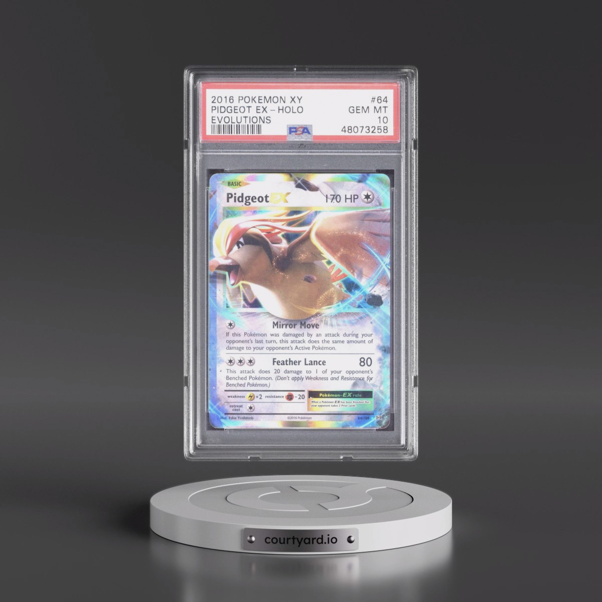 2016 Pokémon XY Evolutions #64 Pidgeot EX - Holo (PSA 10 GEM MINT)
