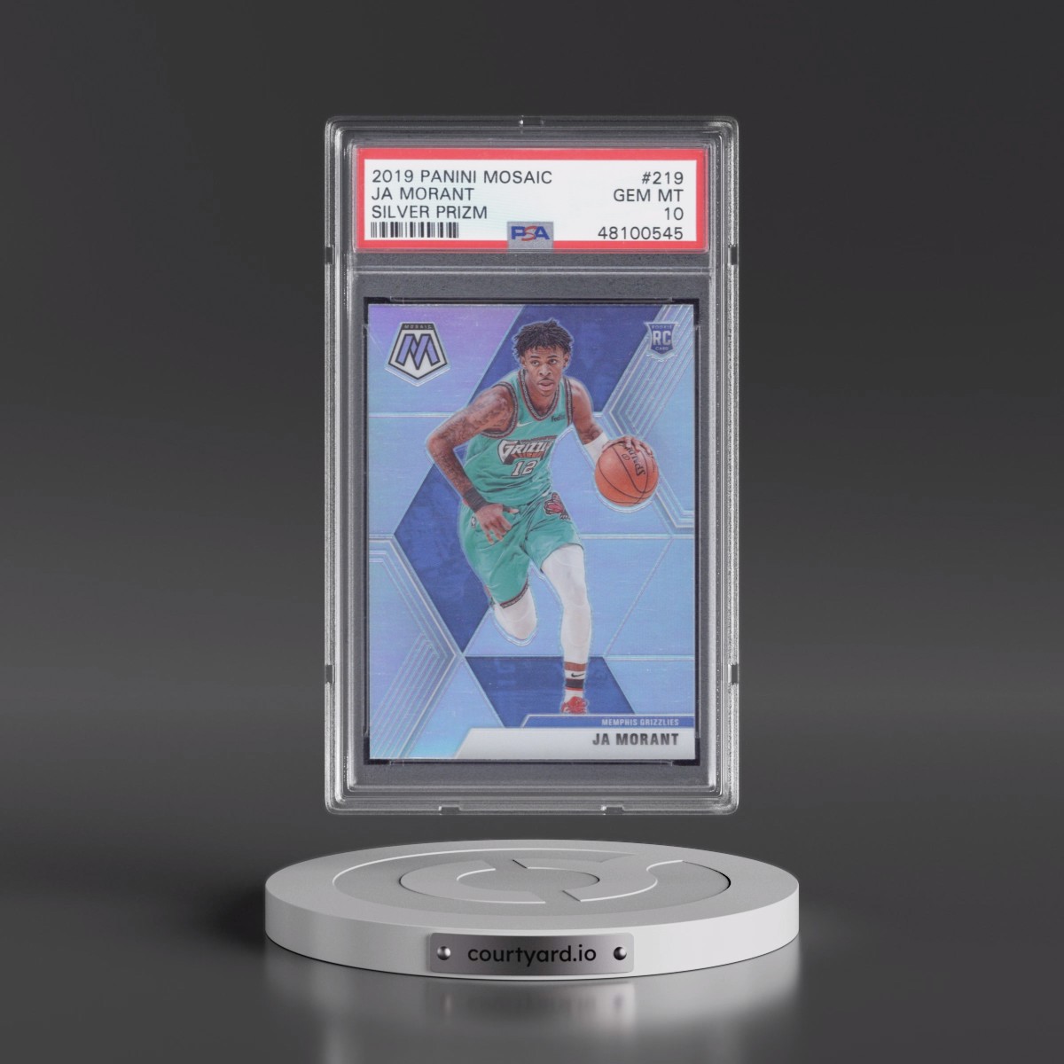 2019 Panini Mosaic #219 Ja Morant - Silver Prizm (PSA 10 GEM MINT)