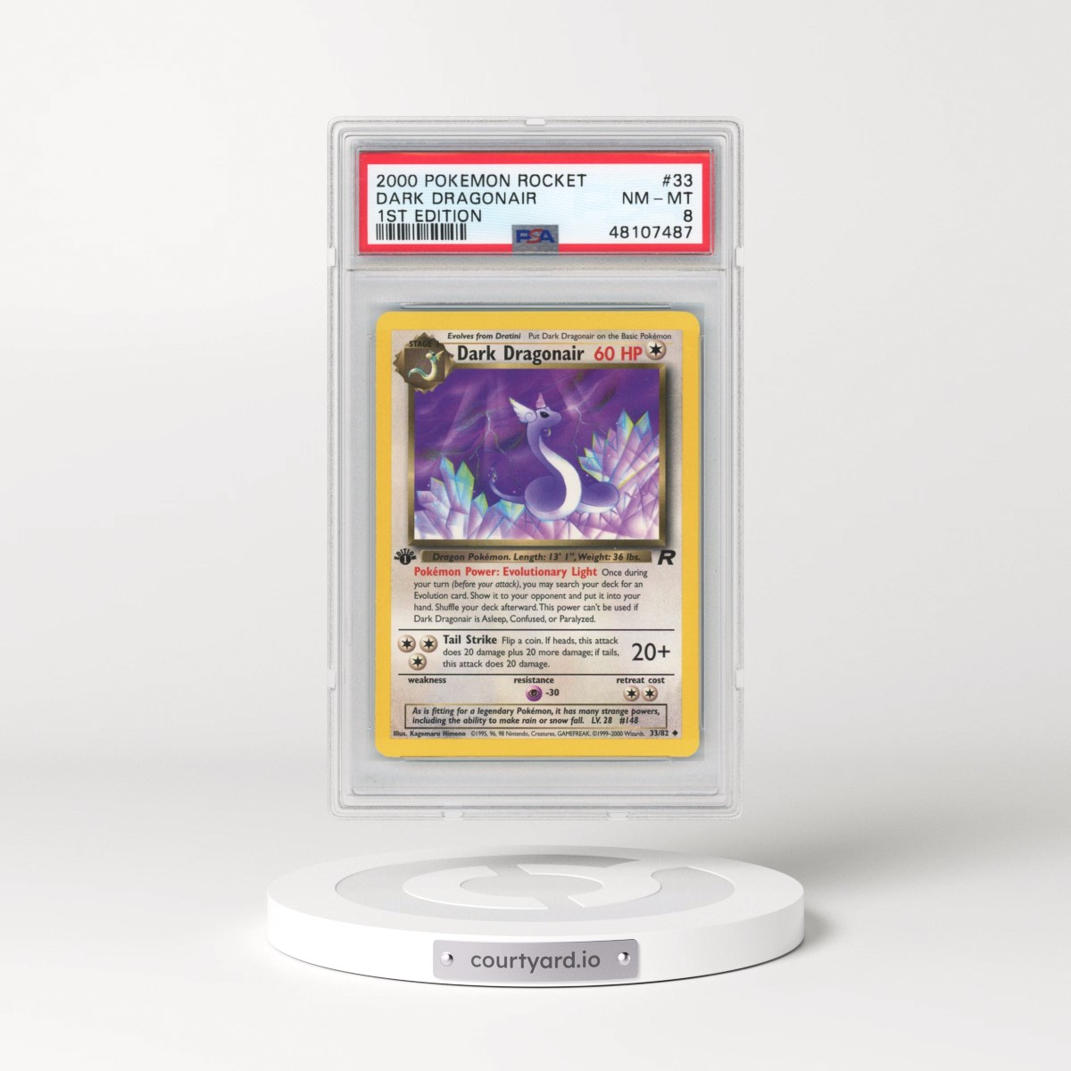 2000 Pokémon Rocket #33 Dark Dragonair - 1st Edition (PSA 8 NM-MT)