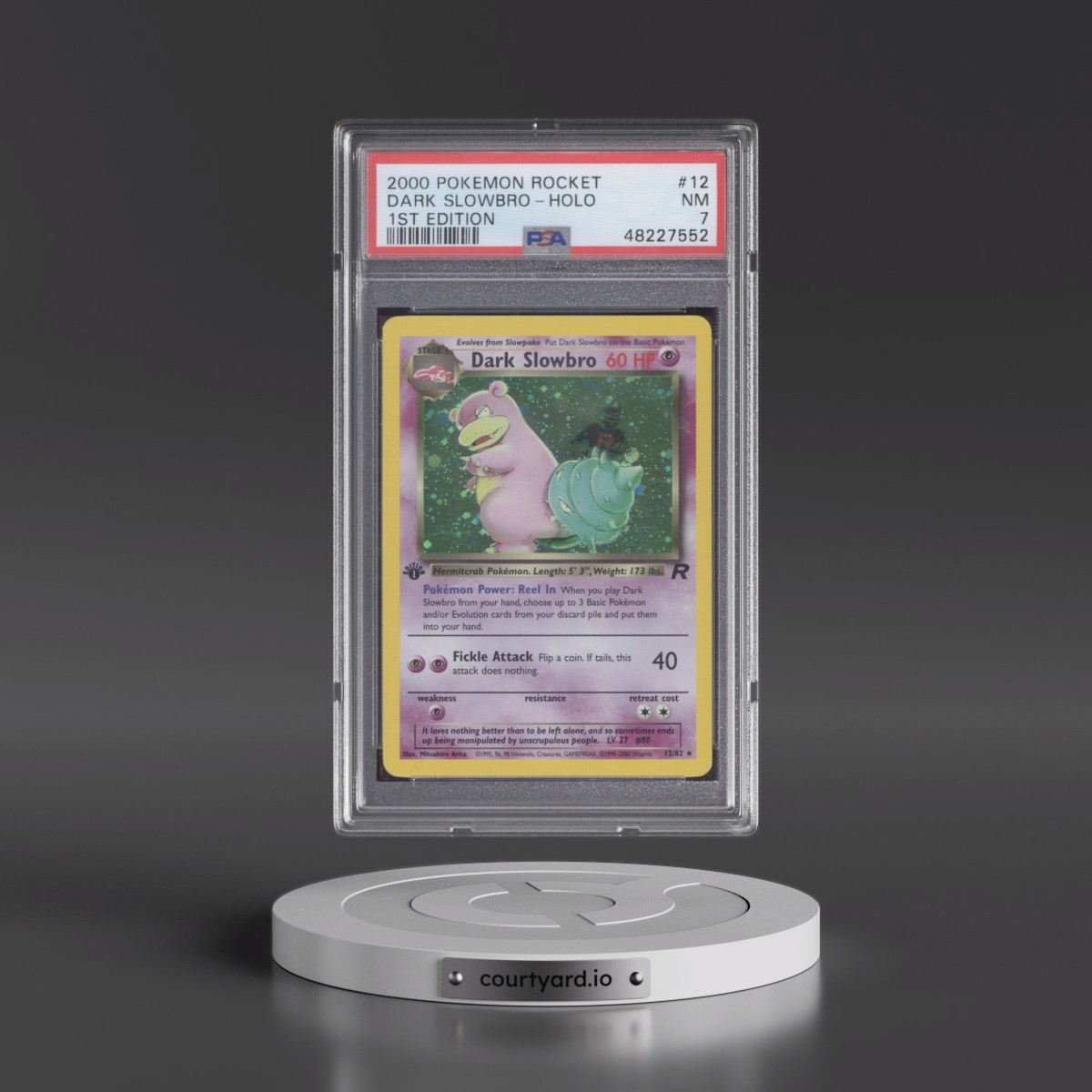 2000 Pokémon Rocket #12 Dark Slowbro - 1st Edition Holo (PSA 7 NM)