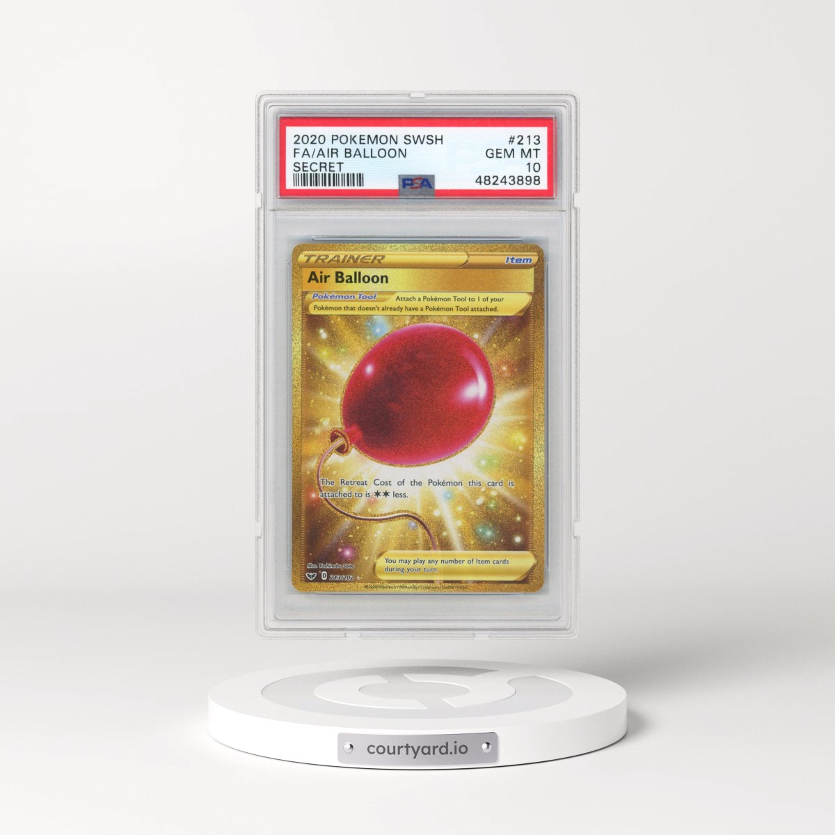 2020 Pokémon Sword & Shield #213 Air Balloon - Full Art Secret (PSA 10 GEM MINT)