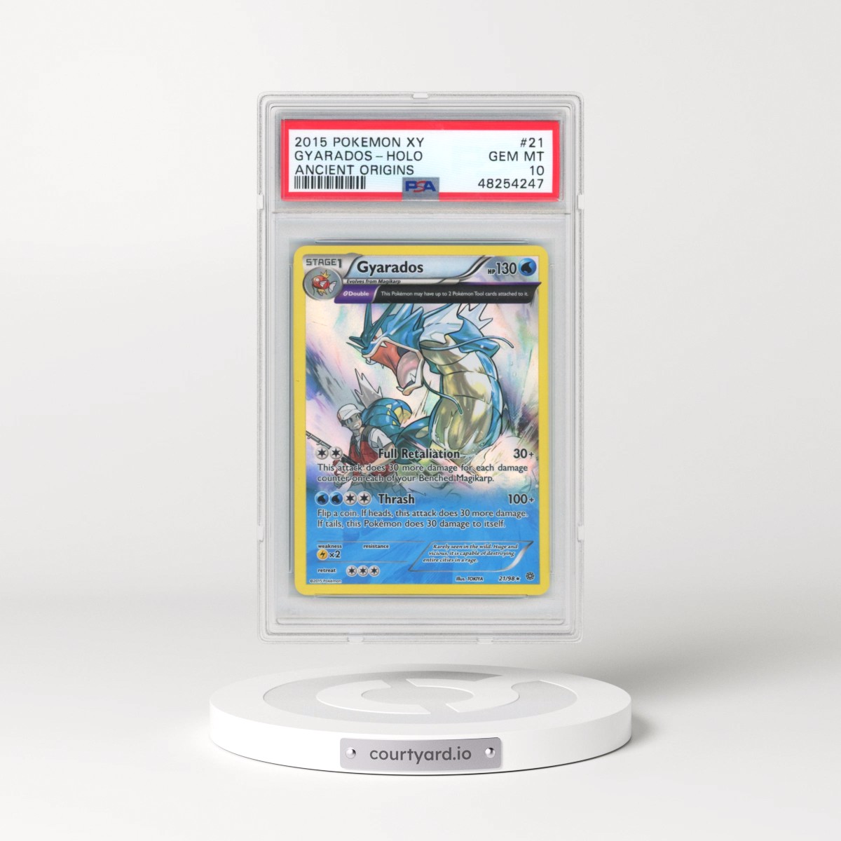 2015 Pokémon XY Ancient Origins #21 Gyarados - Holo (PSA 10 GEM MINT)