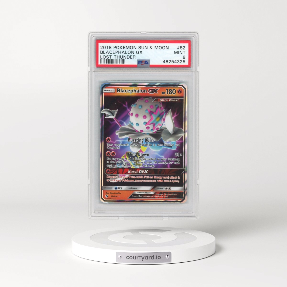 2018 Pokémon Sun & Moon Lost Thunder #52 Blacephalon GX - Holo (PSA 9 MINT)