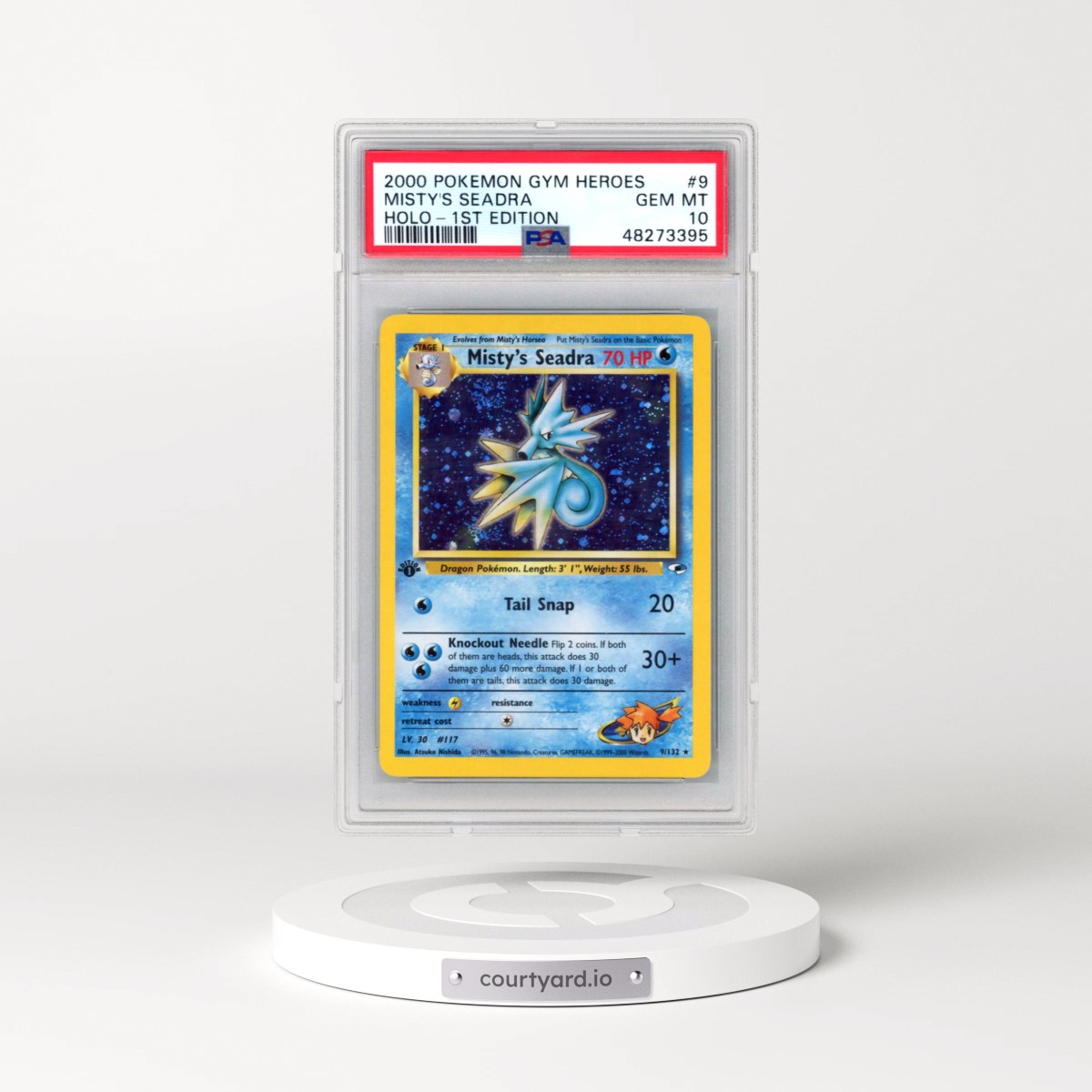2000 Pokémon Gym Heroes #9 Misty's Seadra - 1st Edition Holo (PSA 10 GEM MINT)