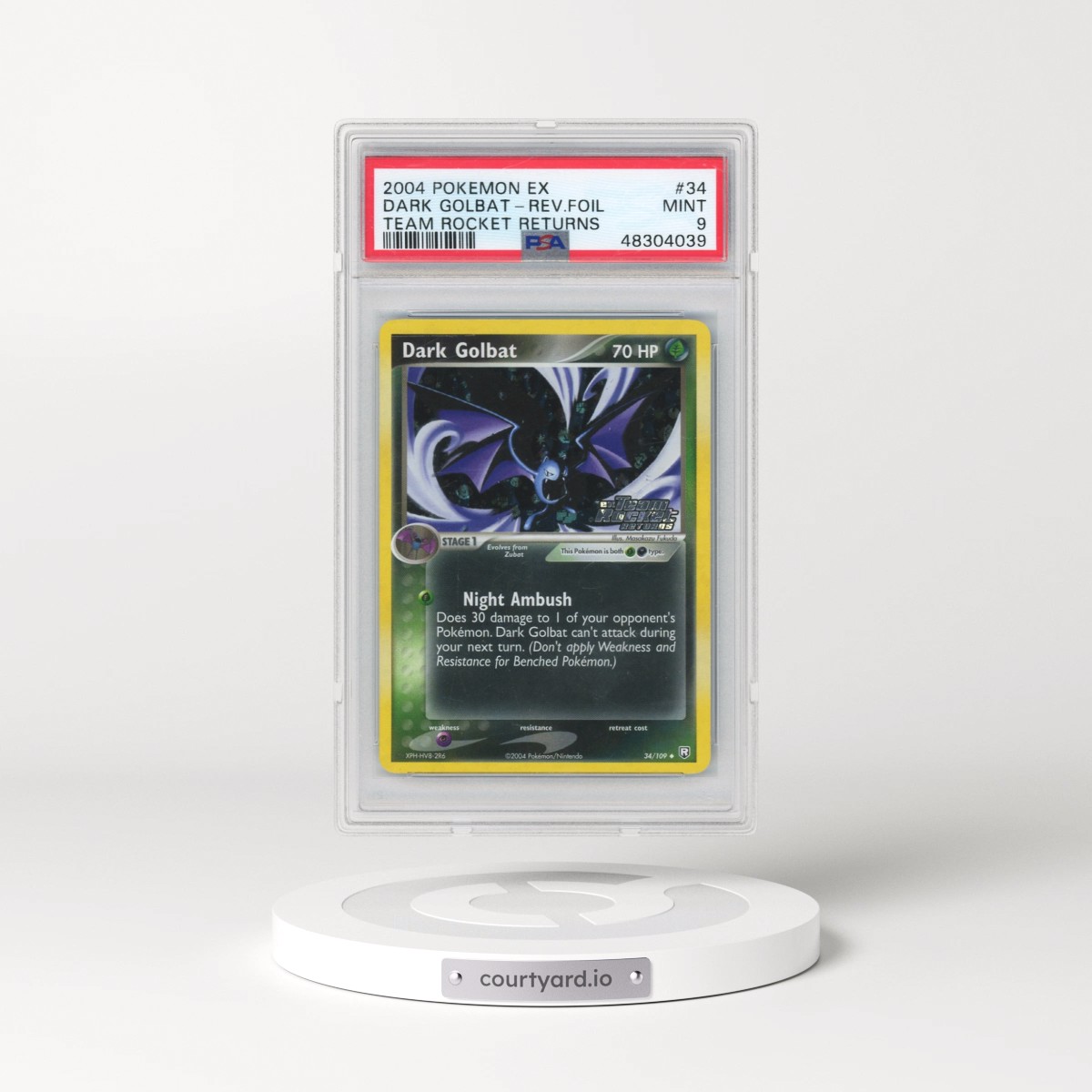 2004 Pokémon EX Team Rocket Returns #34 Dark Golbat - Reverse Foil (PSA 9 MINT)