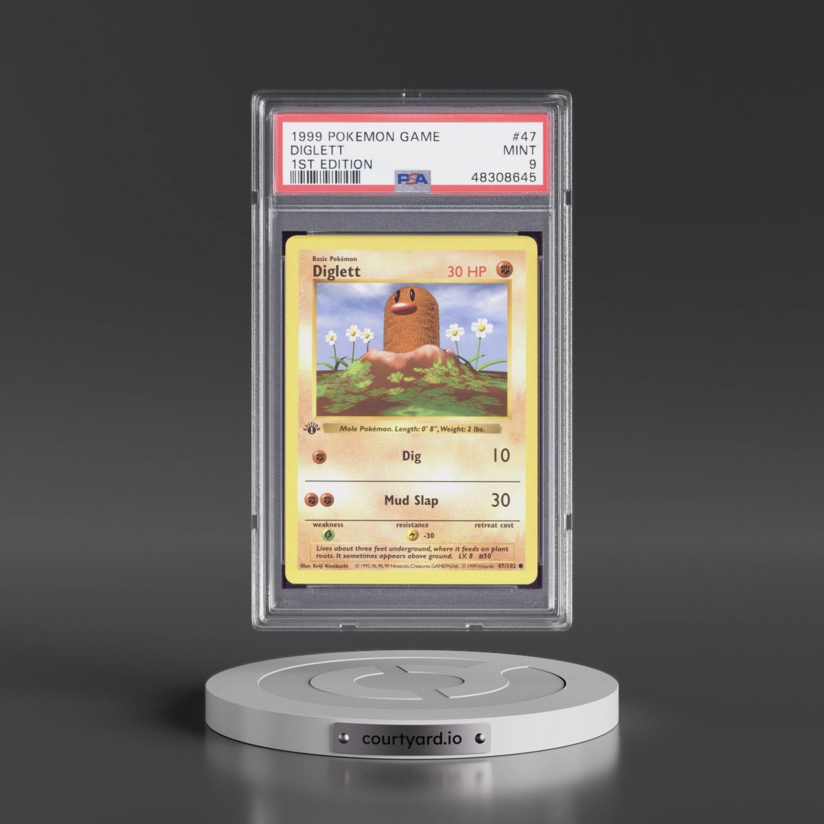 1999 Pokémon Game #47 Diglett - 1st Edition (PSA 9 MINT)
