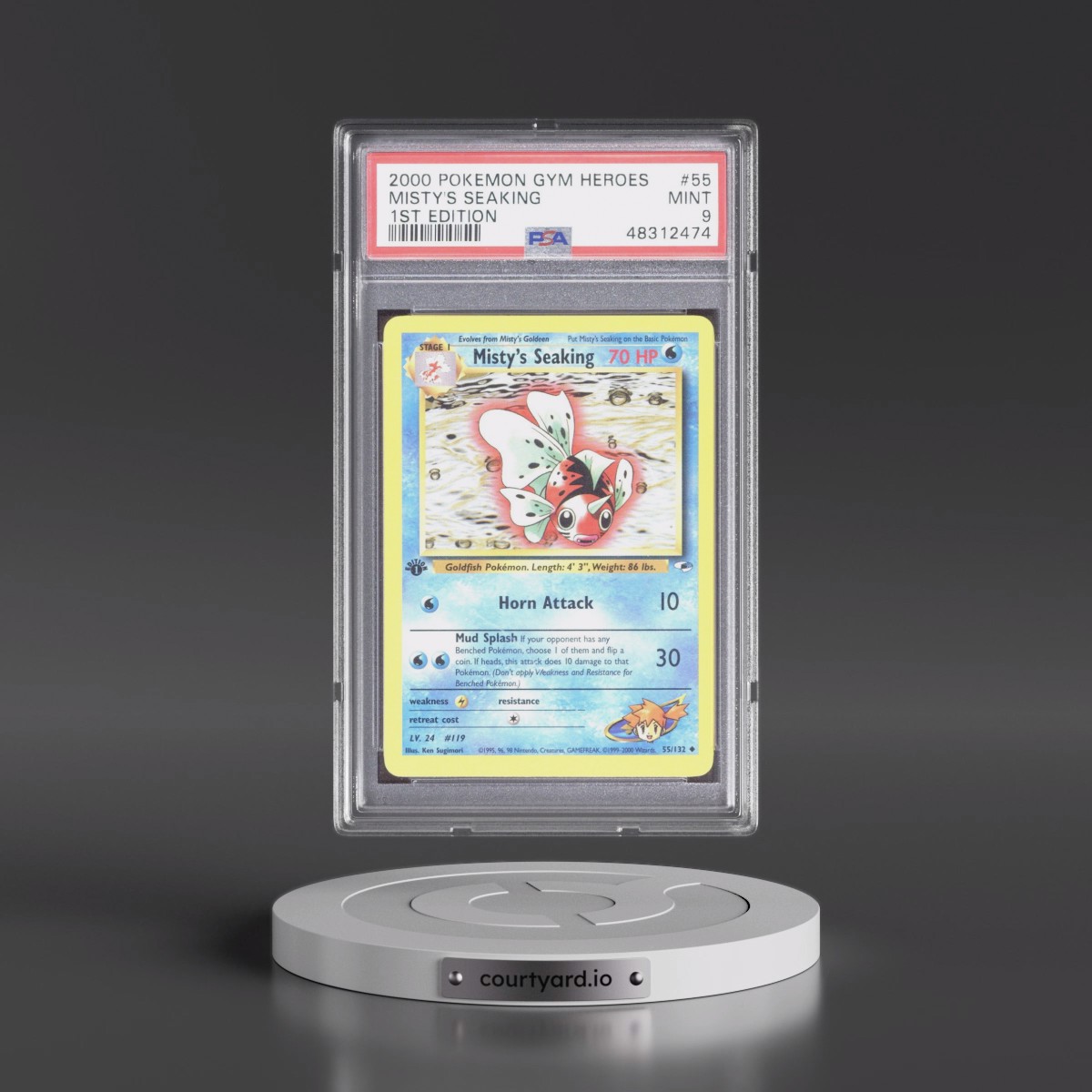 2000 Pokémon Gym Heroes #55 Misty's Seaking - 1st Edition (PSA 9 MINT)