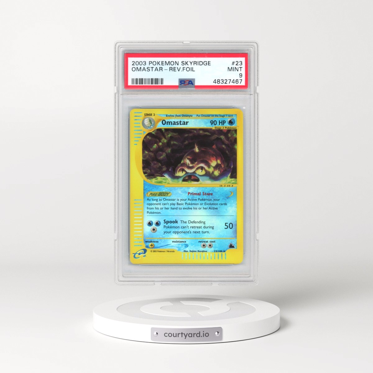 2003 Pokémon Skyridge #23 Omastar - Reverse Foil (PSA 9 MINT)