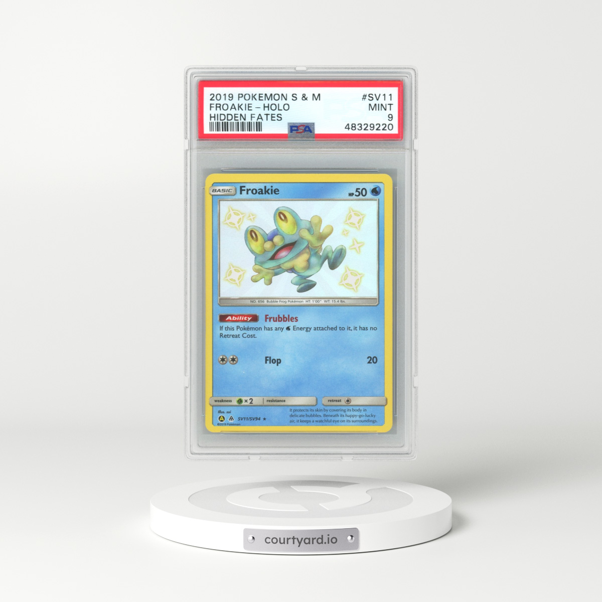 2019 Pokémon Sun & Moon Hidden Fates #SV11 Froakie - Holo (PSA 9 MINT)