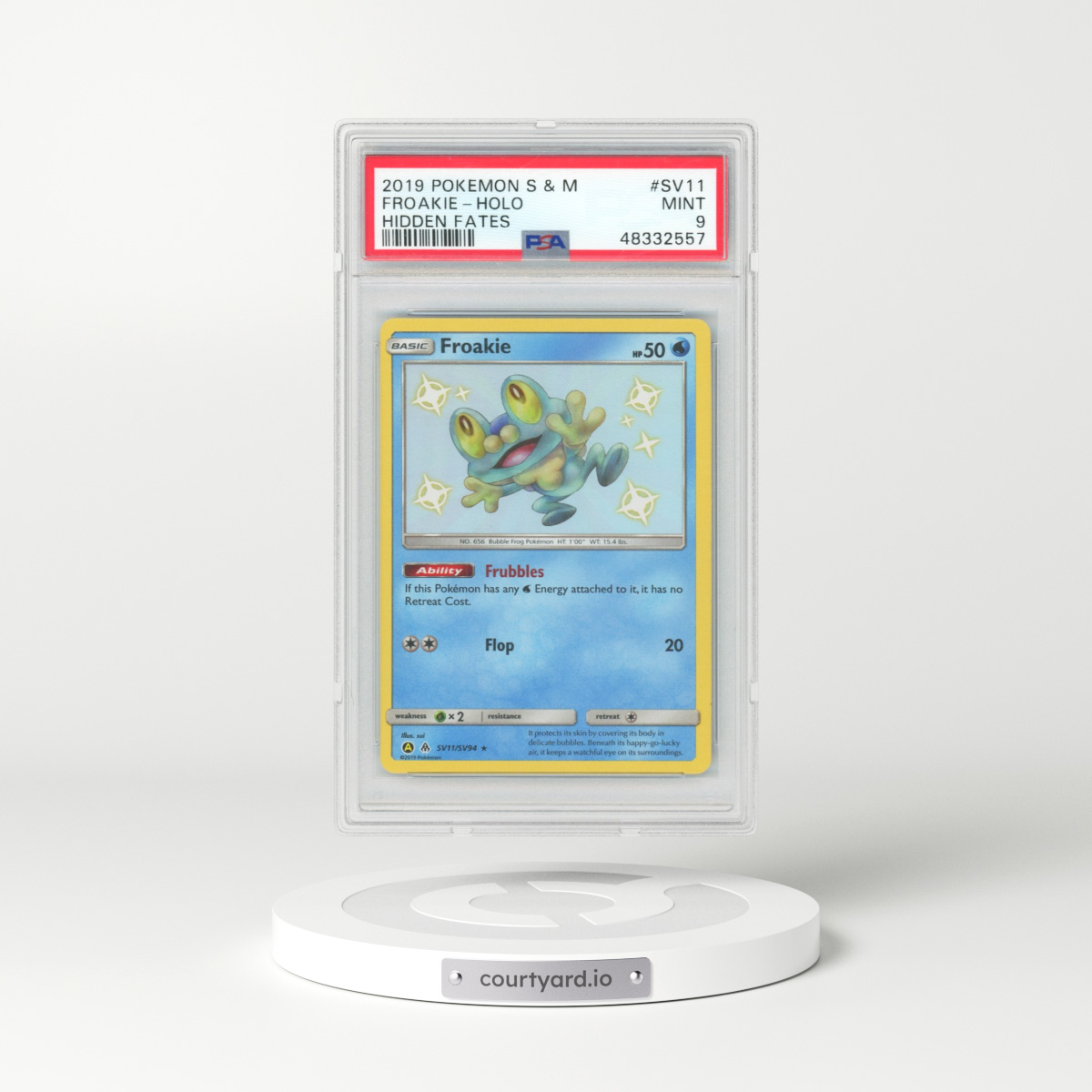 2019 Pokémon Sun & Moon Hidden Fates #SV11 Froakie - Holo (PSA 9 MINT)