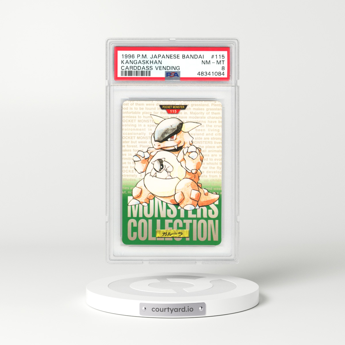 1996 Japanese Bandai Carddass Vending #115 Kangaskhan - Full Art (PSA 8 NM-MT)