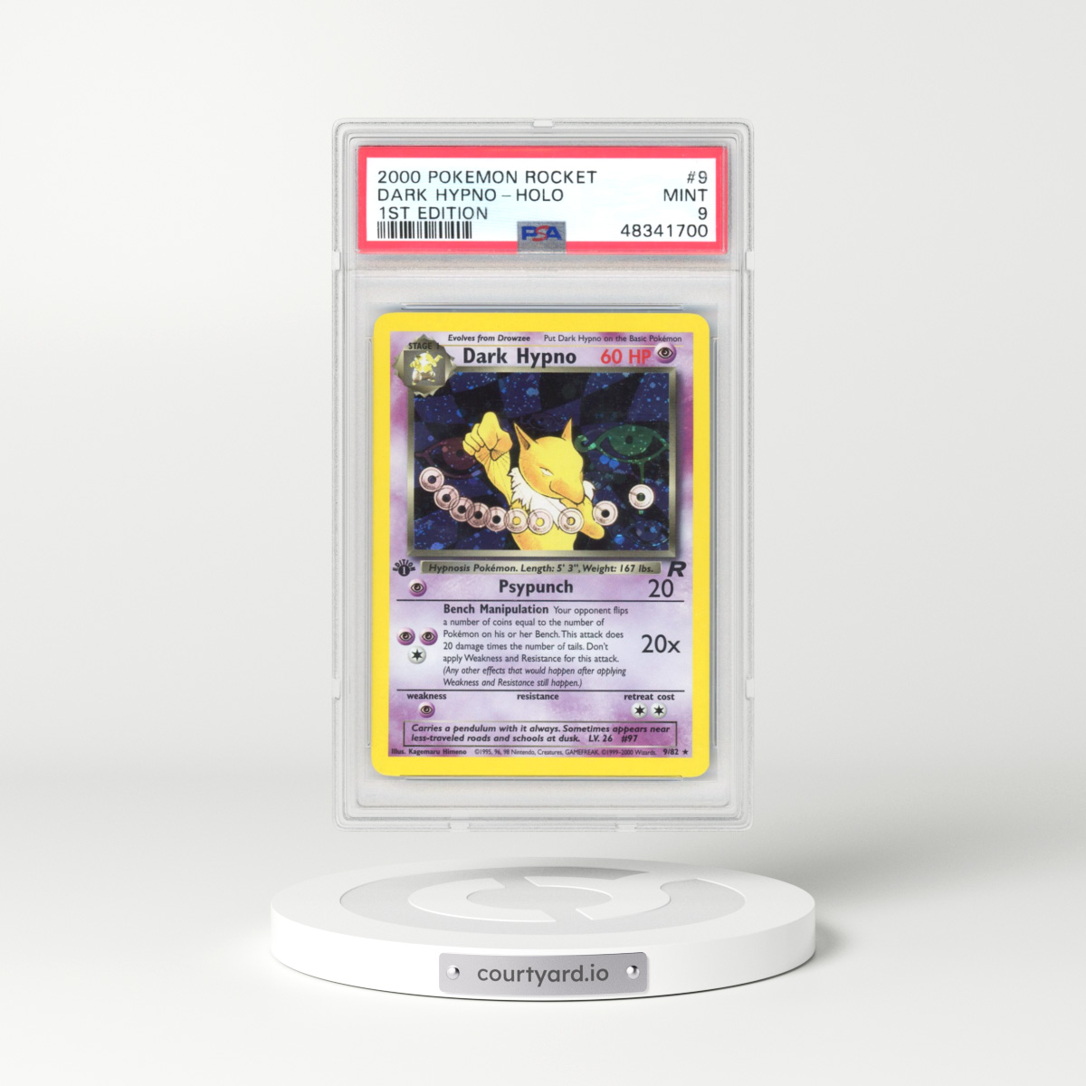 2000 Pokémon Rocket #9 Dark Hypno - 1st Edition Holo (PSA 9 MINT)
