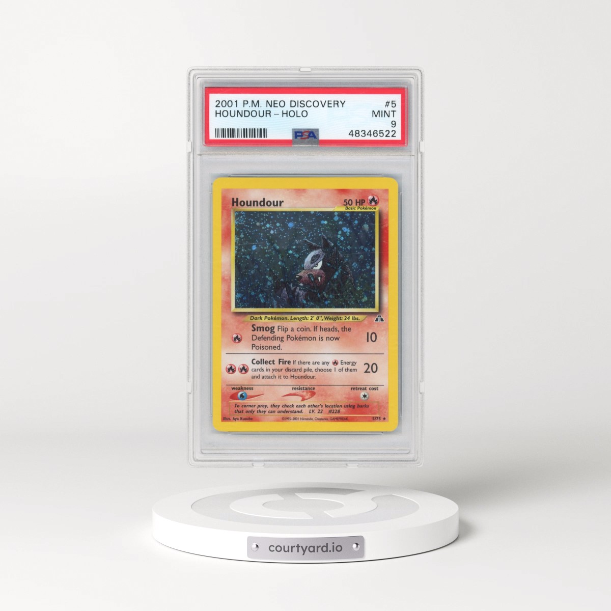2001 Pokémon Neo Discovery #5 Houndour - Holo (PSA 9 MINT)