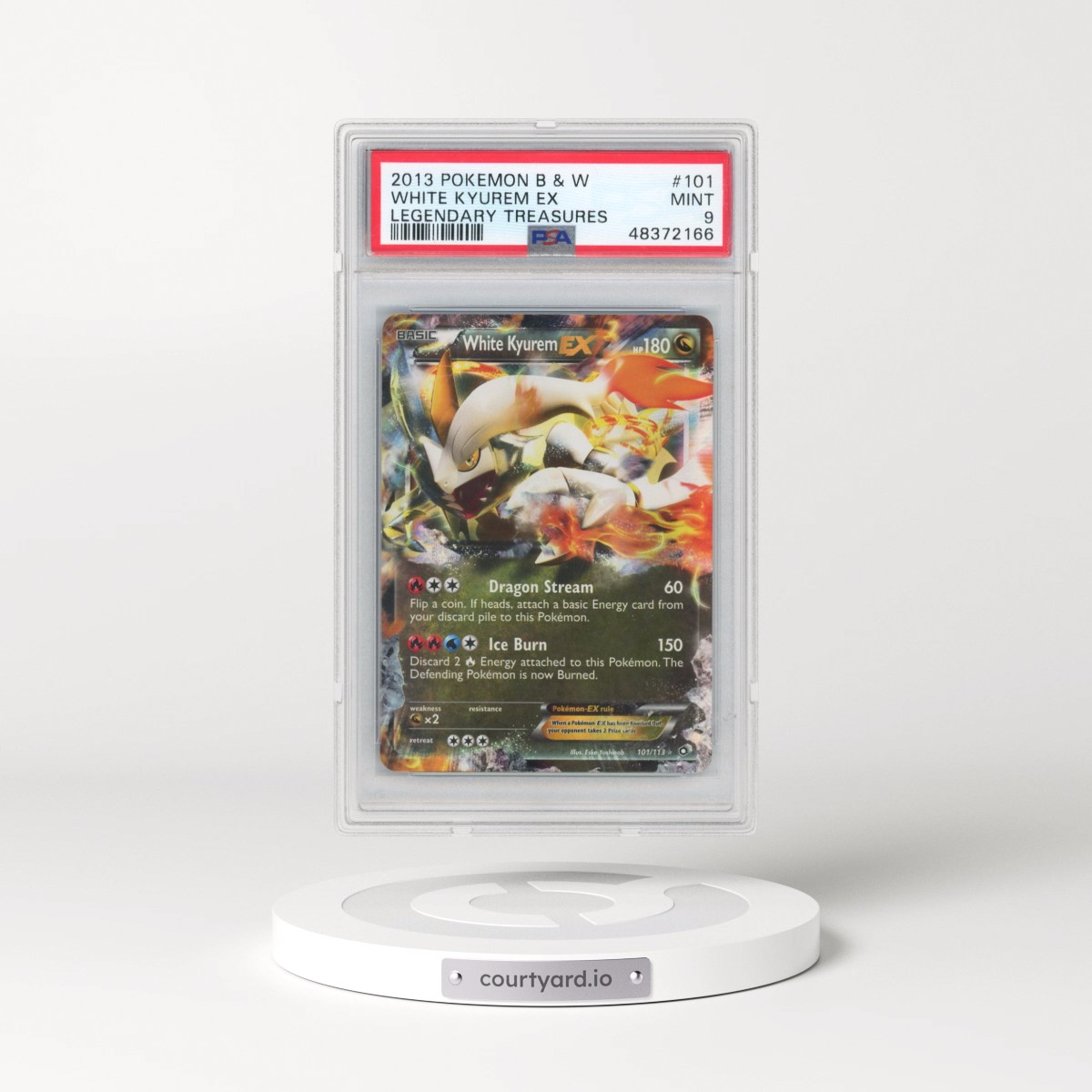 2013 Pokémon Black & White Legendary Treasures #101 White Kyurem EX - Holo (PSA 9 MINT)