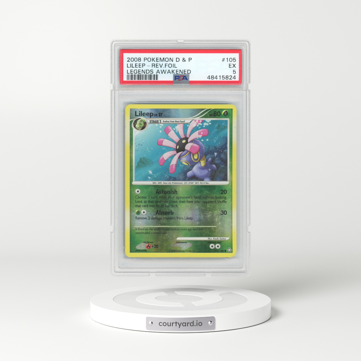 2008 Pokémon Diamond & Pearl Legends Awakened #105 Lileep - Reverse Foil (PSA 5 EX)