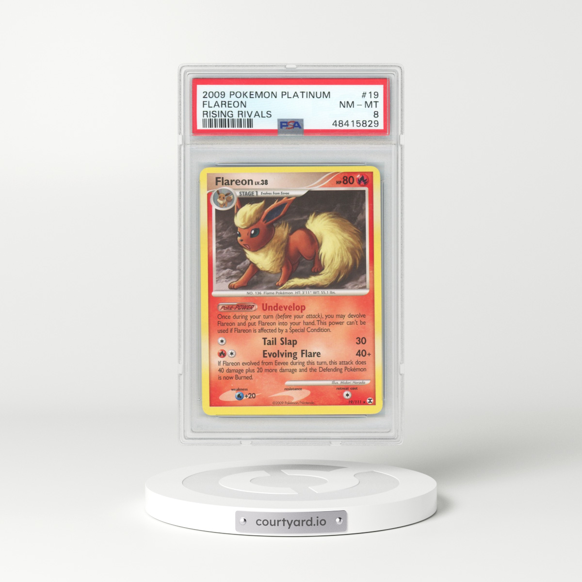 2009 Pokémon Platinum Rising Rivals #19 Flareon (PSA 8 NM-MT)