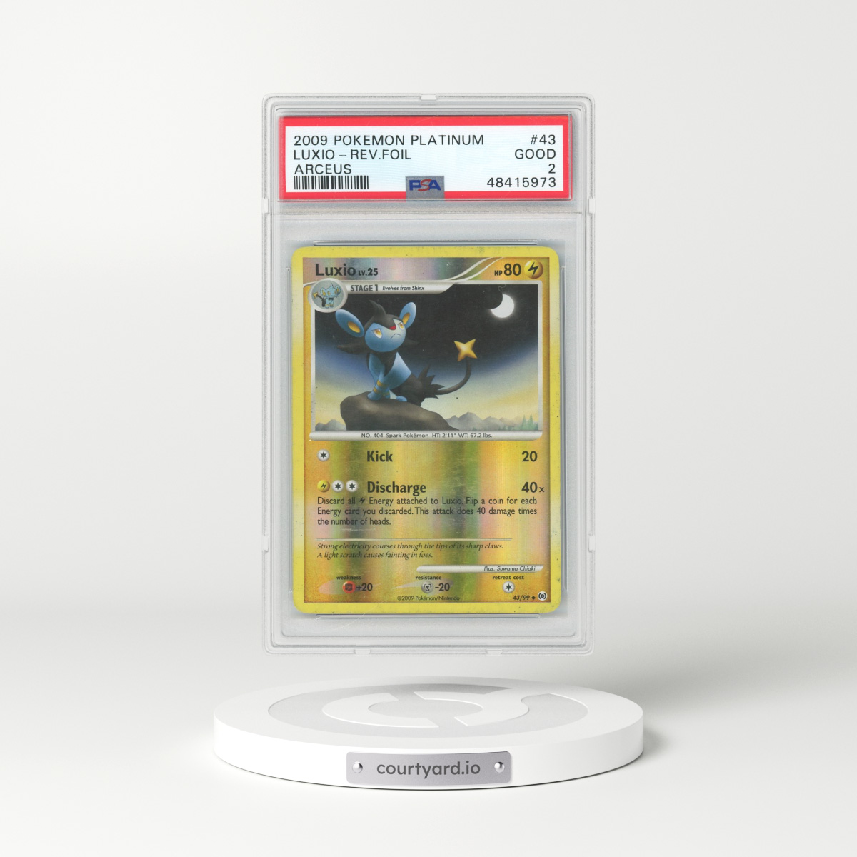 2009 Pokémon Platinum Arceus #43 Luxio - Reverse Foil (PSA 2 GOOD)
