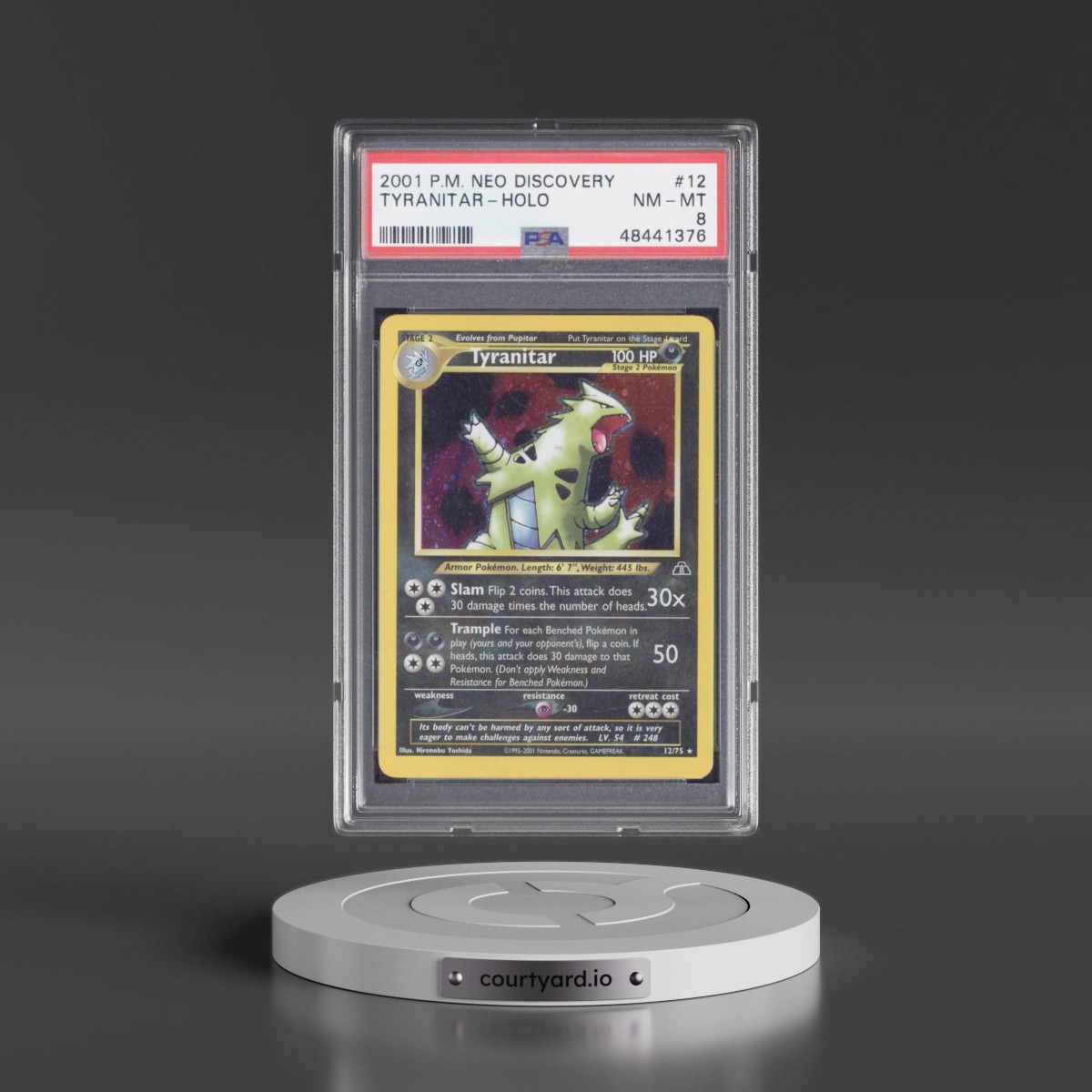 2001 Pokémon Neo Discovery #12 Tyranitar - Holo (PSA 8 NM-MT)