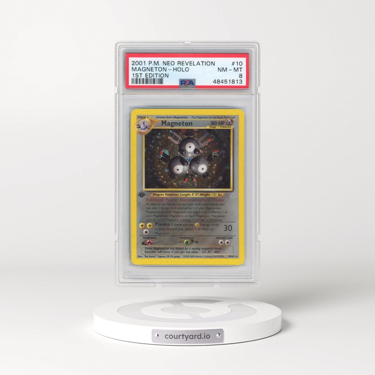 2001 Pokémon Neo Revelation Magneton - 1st Edition Holo #10 PSA 8